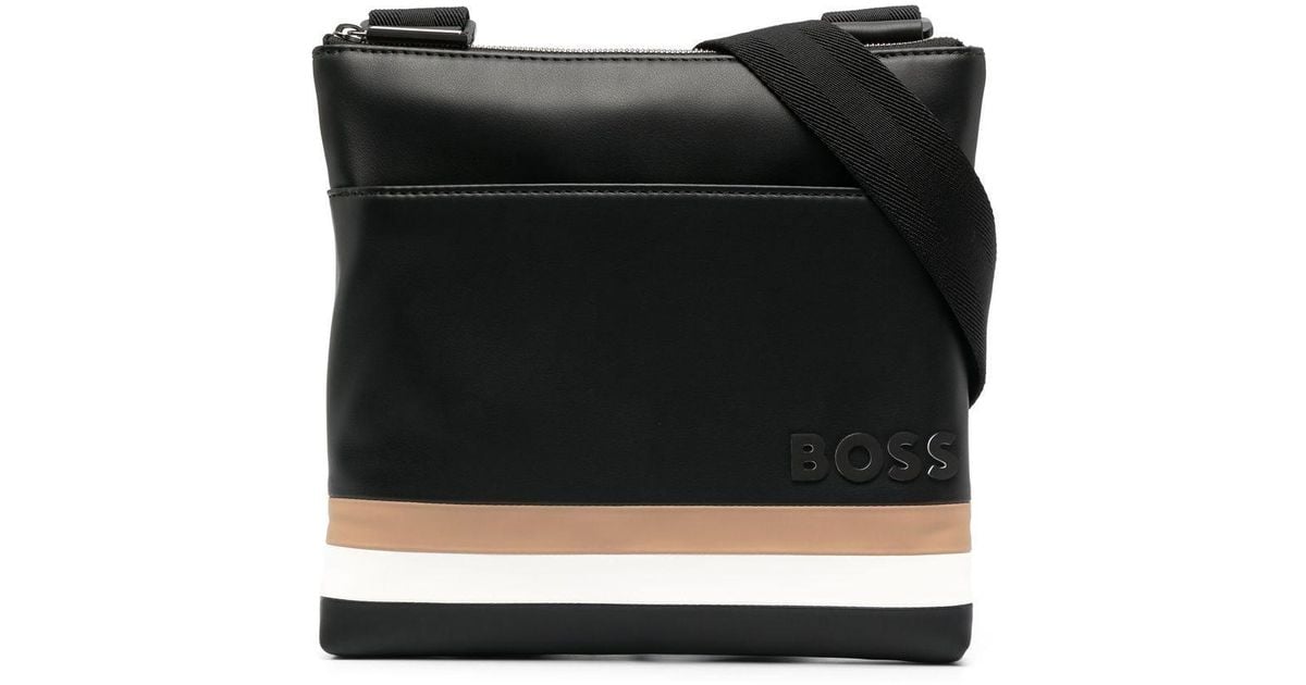 BOSS by HUGO BOSS Byron Fauxleather Messenger Bag in Black for Men