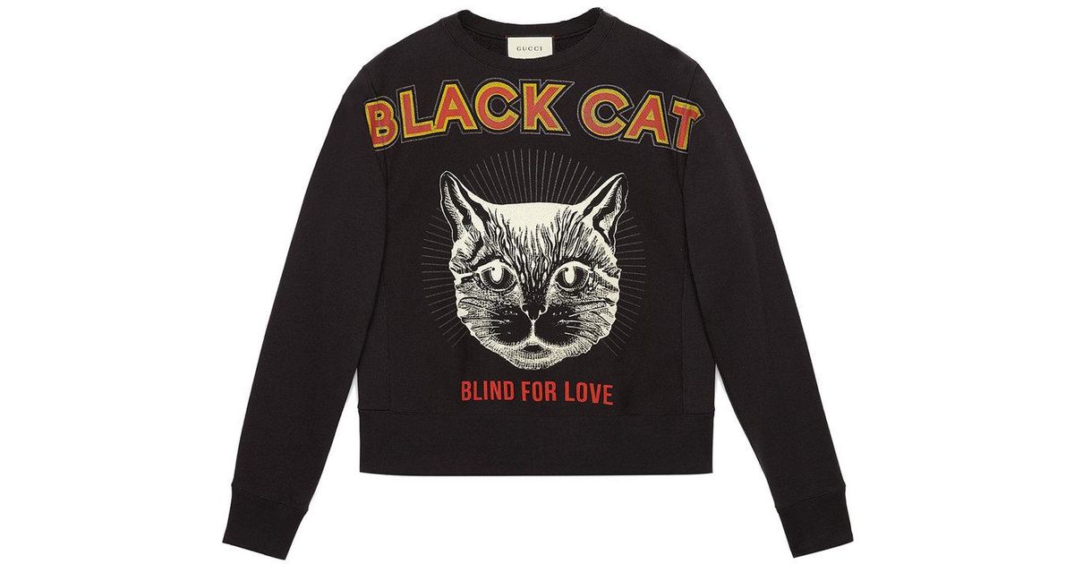 black cat sweatshirt gucci