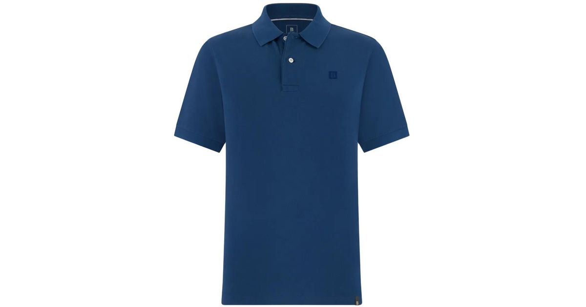 BOGGI Pique Button Polo Shirt in Blue for Men | Lyst