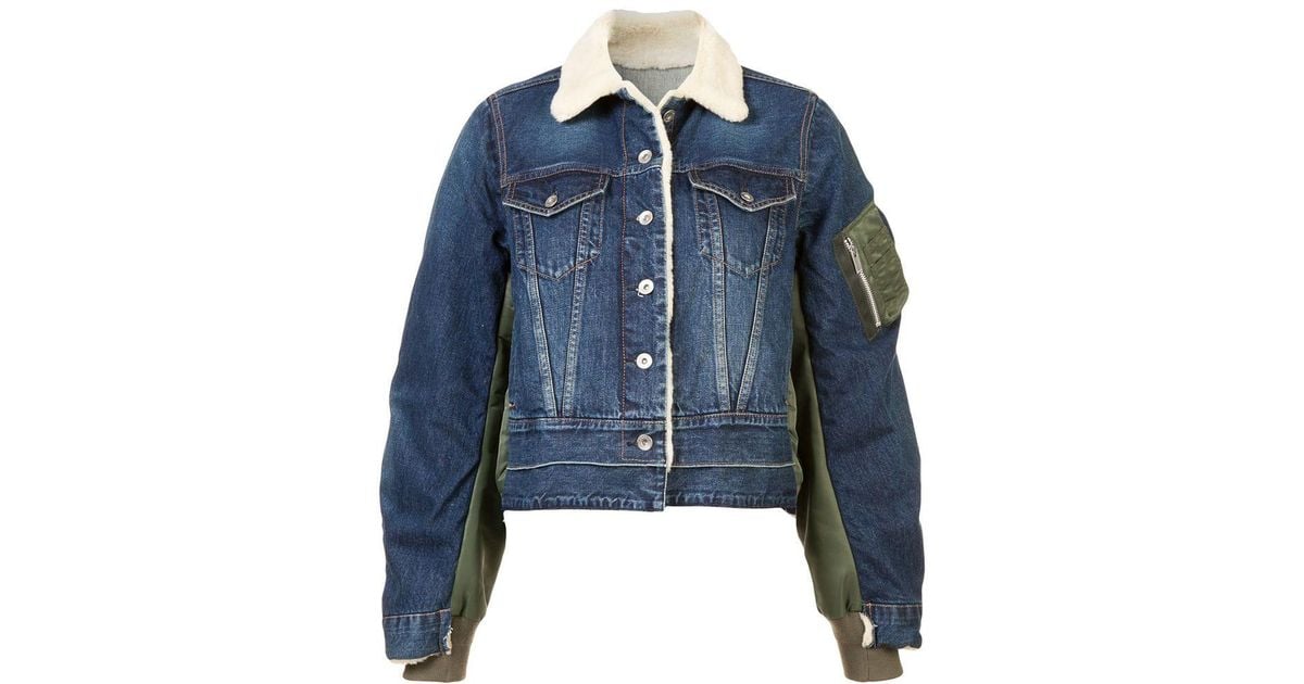 sacai denim bomber jacket