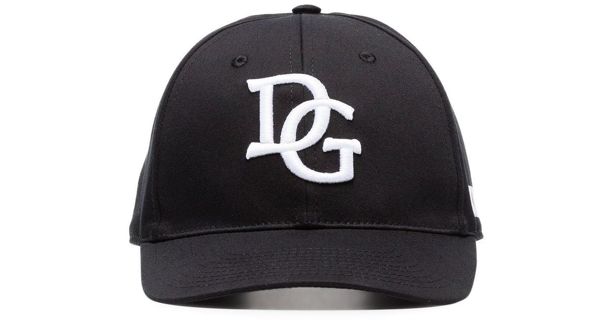 Dolce & Gabbana Synthetic Black And White Dg Logo Baseball Cap for Men -  Lyst