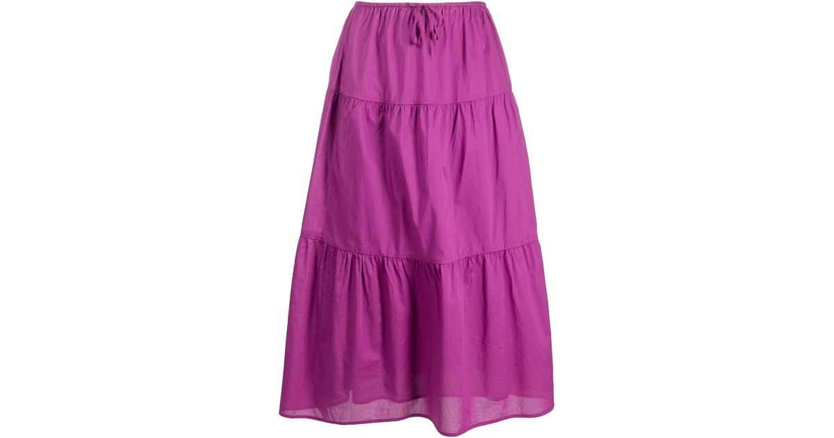 Rails Mary Tiered Midi Skirt in Purple | Lyst