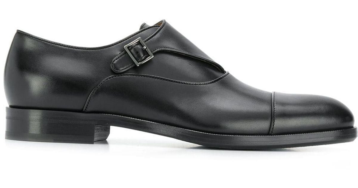 BOSS by Hugo Boss Leather Single-buckle Monk Shoes in Black for Men - Lyst