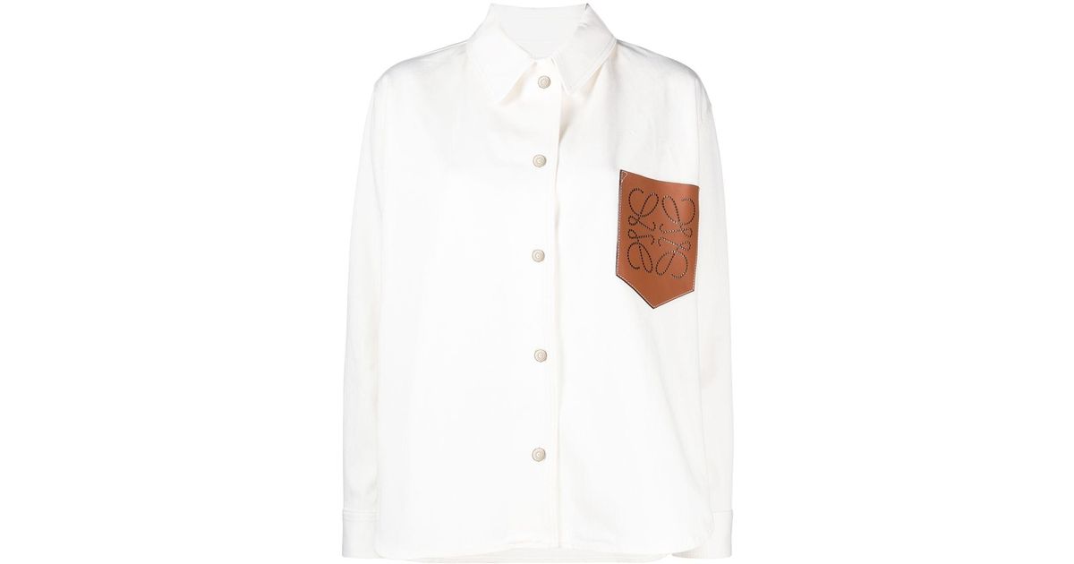 Loewe Logo-patch Shirt Jacket in White | Lyst Australia