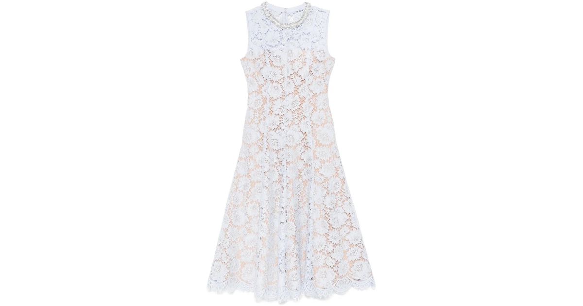 chinese dress ladies Blue Fine Lace Midi Dress – self-portrait main image 1