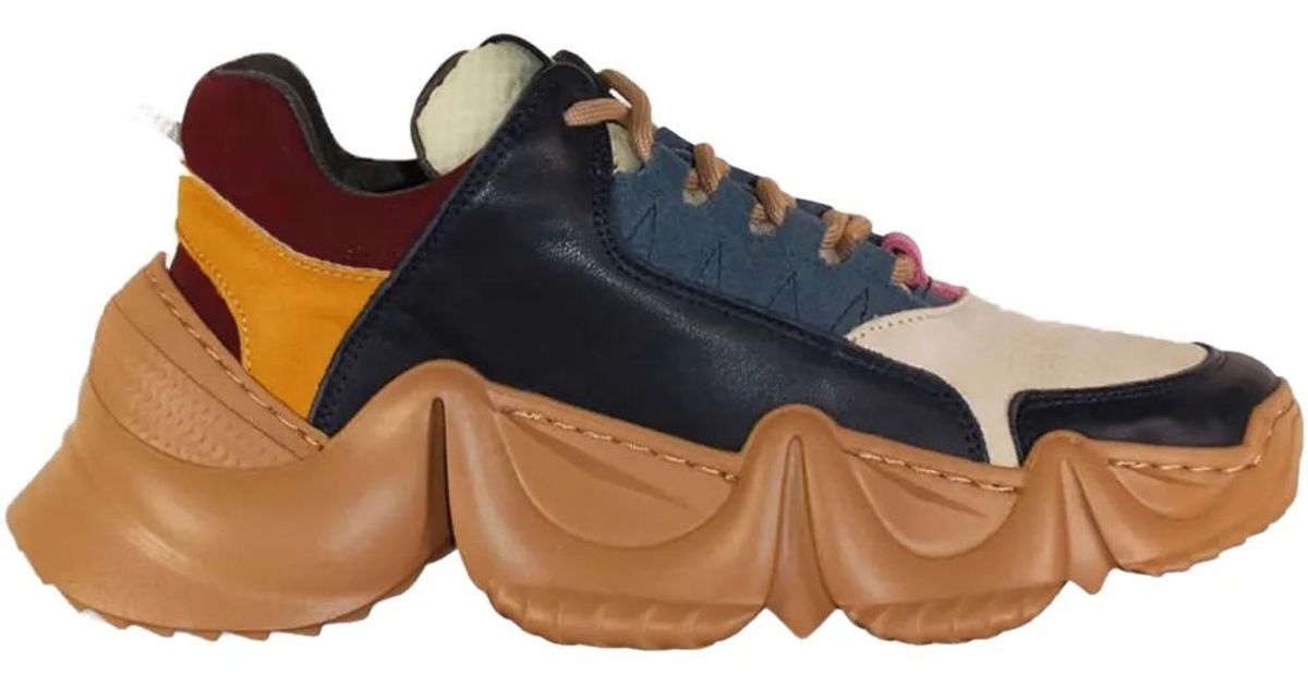ANOTHER PROJECT Leslie Leather Sneakers in Blue | Lyst
