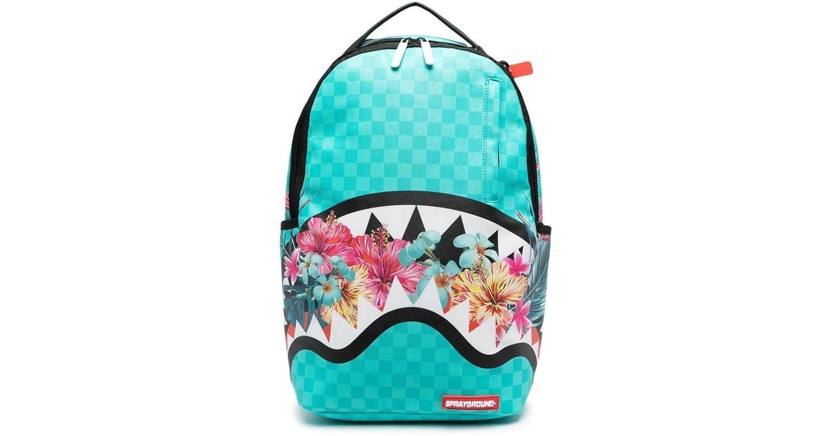 Sprayground Cherry Blossom Rubber Shark Backpack - Blue