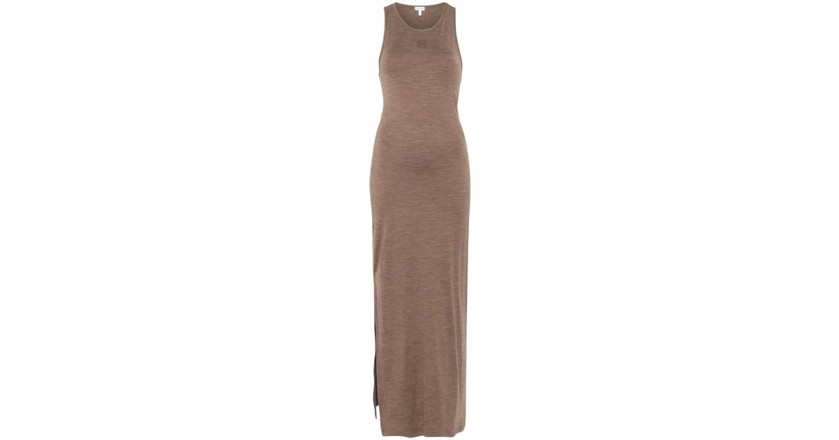 ワンピースその他 Loewe Brown wool dress with Anagram logo Loewe Wool Dress With Anagram Logo in Brown | Lyst