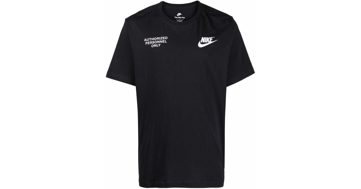 Nike Cotton Authorised Personnel Logo T-shirt in Black for Men - Lyst
