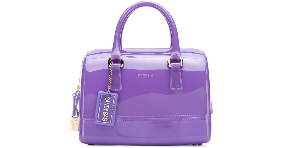 Furla Leather Candy Tote Bag in Purple - Lyst