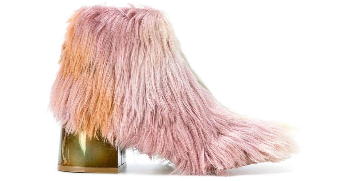 maison margiela fur boots