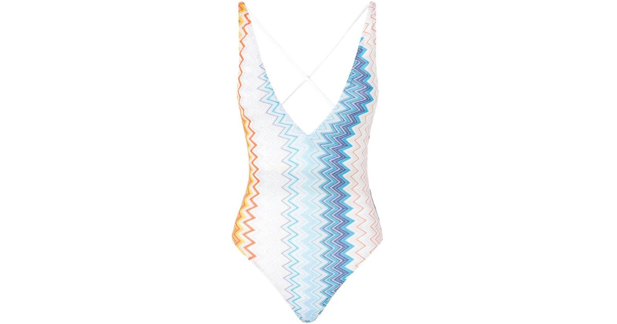 Missoni Zigzag Swimsuit in Blue | Lyst
