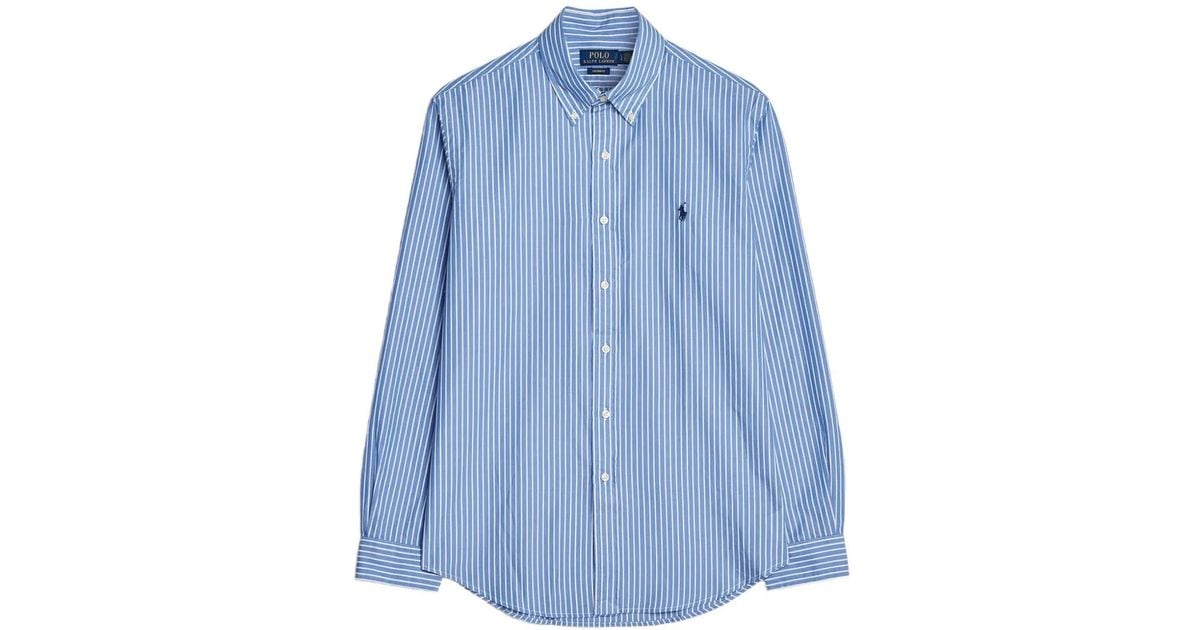 Polo Ralph Lauren Long Sleeves Sport Stripes Shirt in Blue for Men | Lyst