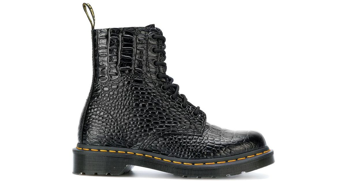 dr martens black croc