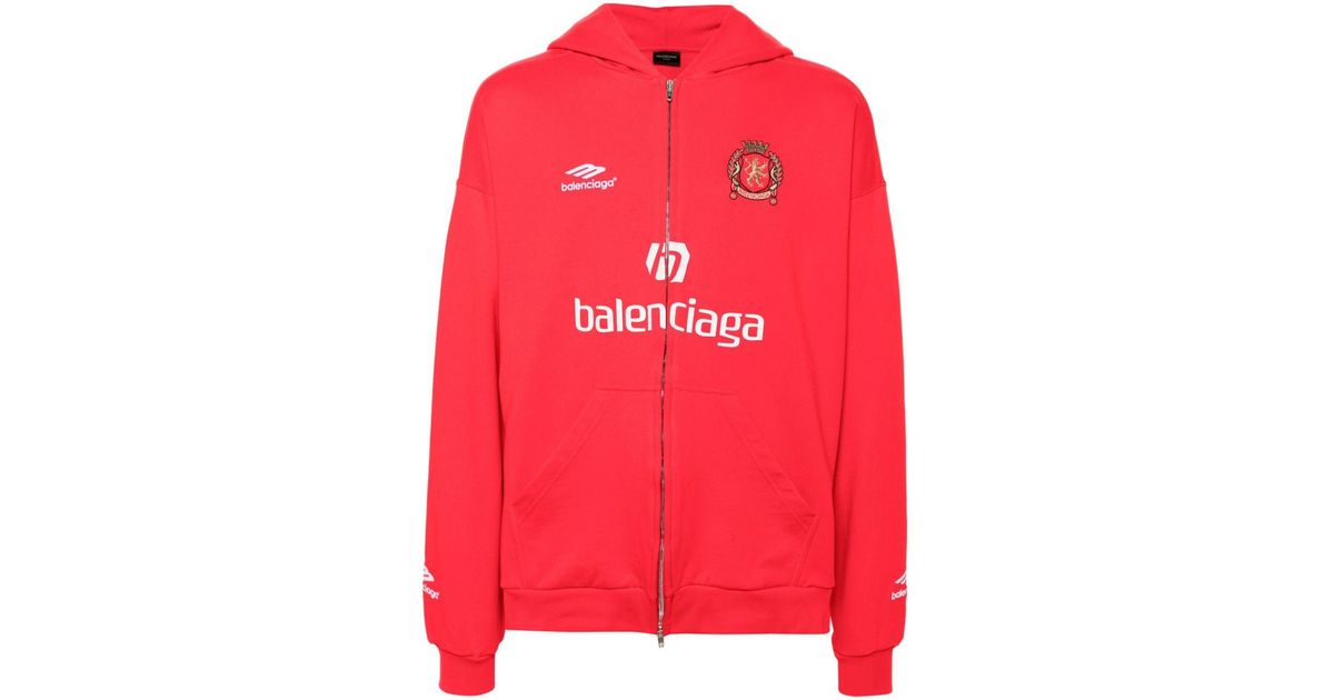 Balenciaga Paris Soccer パーカー レッド | Lyst