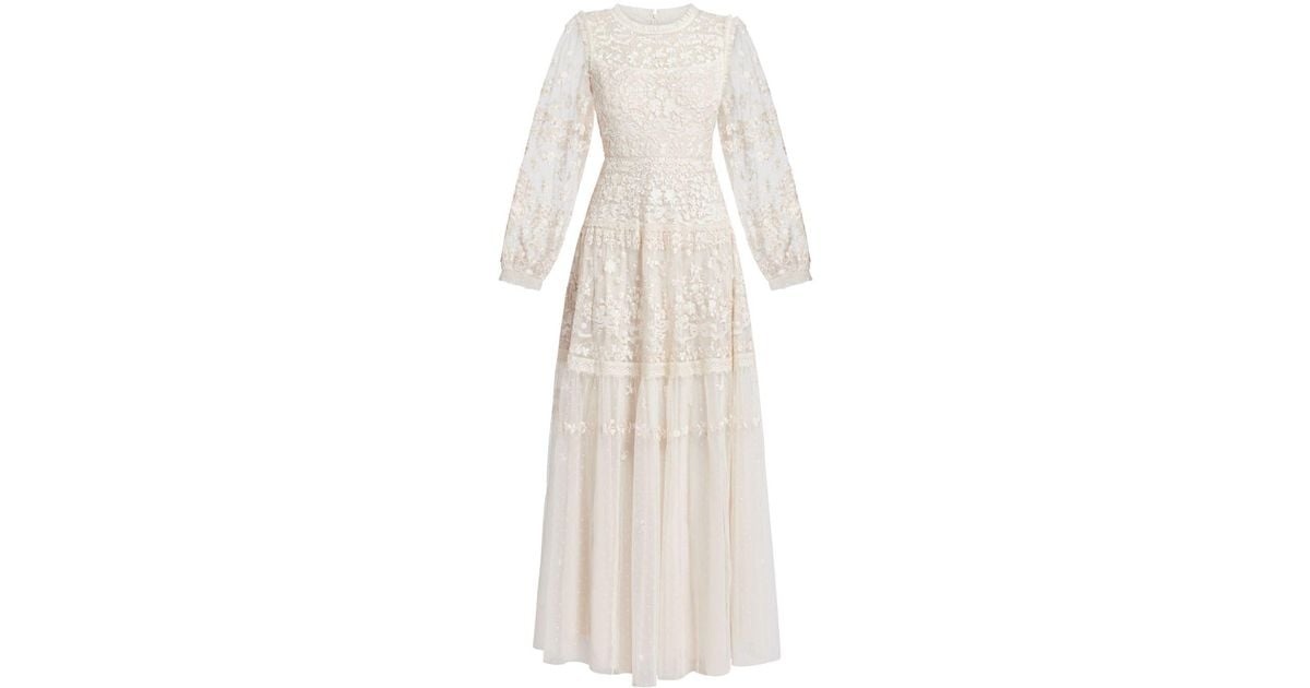 Needle & Thread Emilana Lace Maxi Dress in White | Lyst