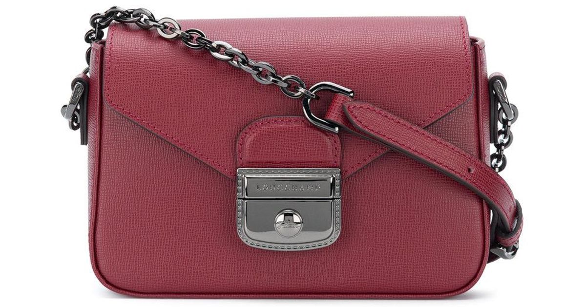 Longchamp Leather Le Pliage Héritage Cross Body Bag in Red - Lyst