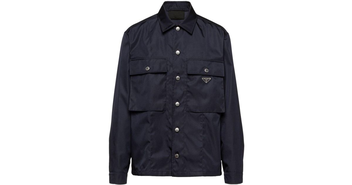 Prada Re-nylon Blouson Jacket in Blue for Men | Lyst