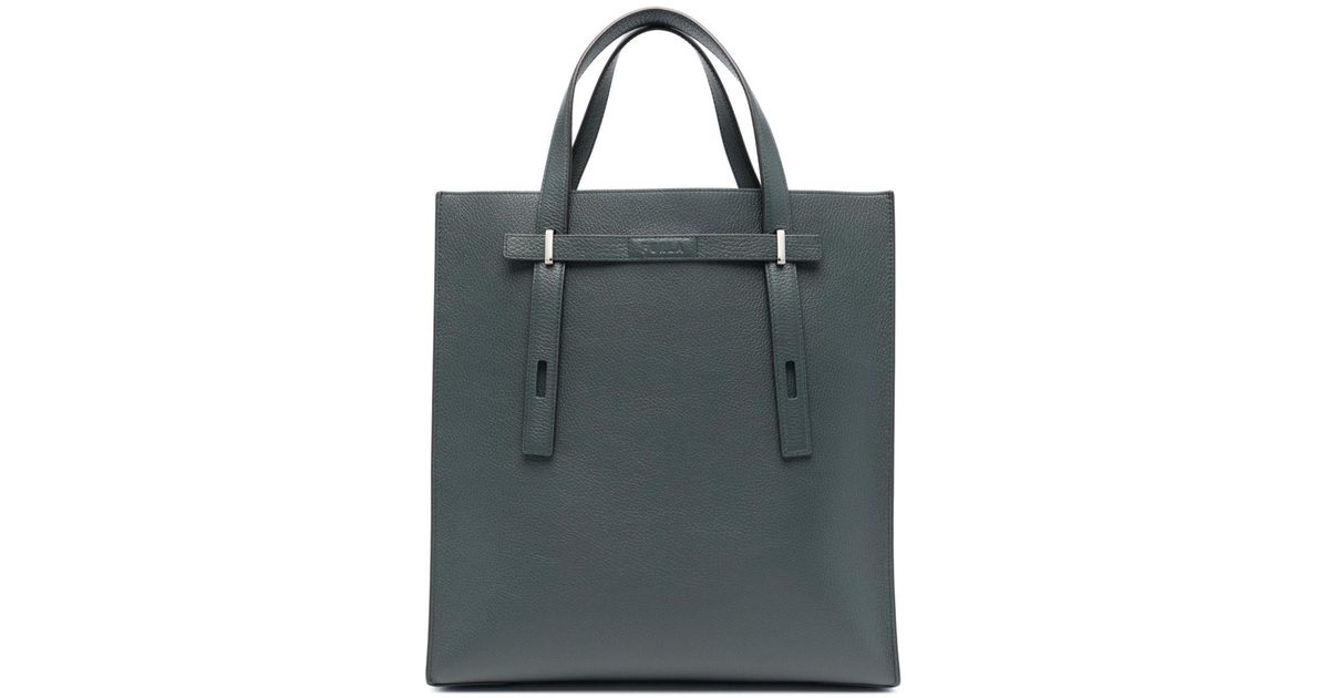 Furla Man Giove Leather Tote Bag in Black for Men | Lyst