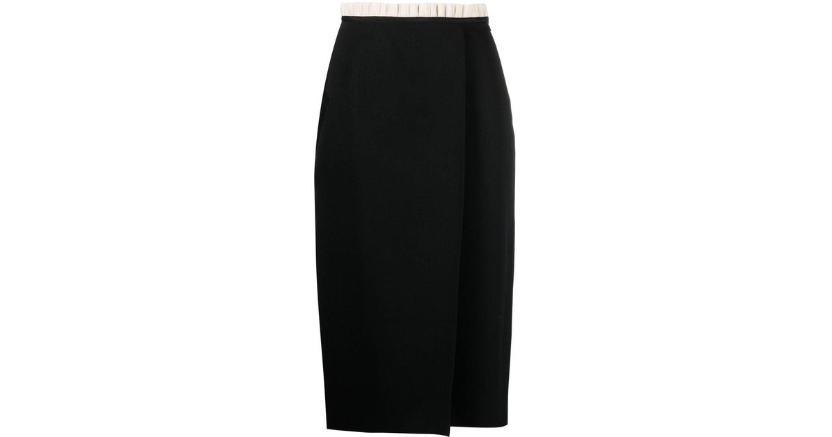 Maison Margiela Wool Wrap-around Pencil Skirt in Black | Lyst Canada