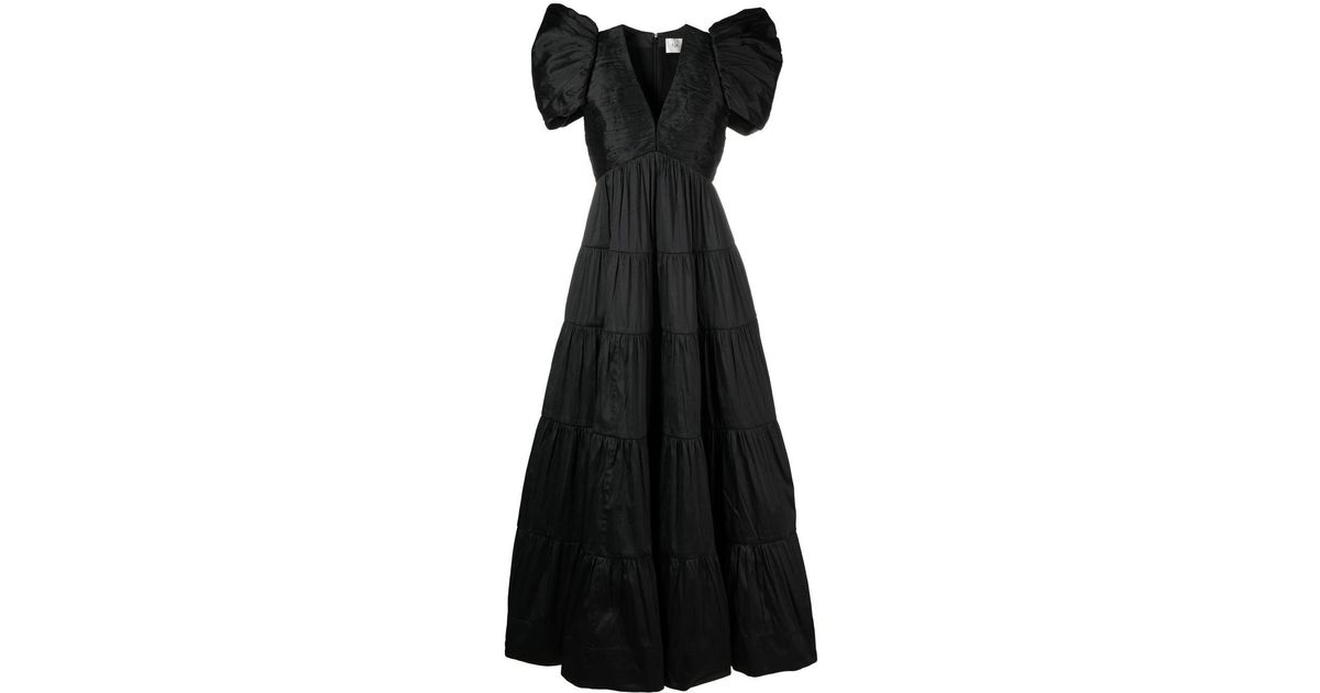 Aje. Statuesque Tiered Maxi Dress in Black Lyst