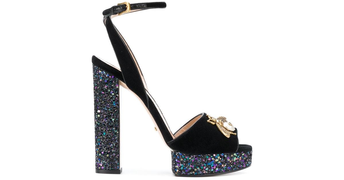 gucci black platform sandals