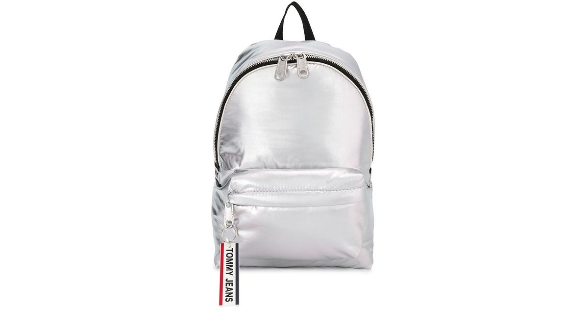 tommy hilfiger silver backpack