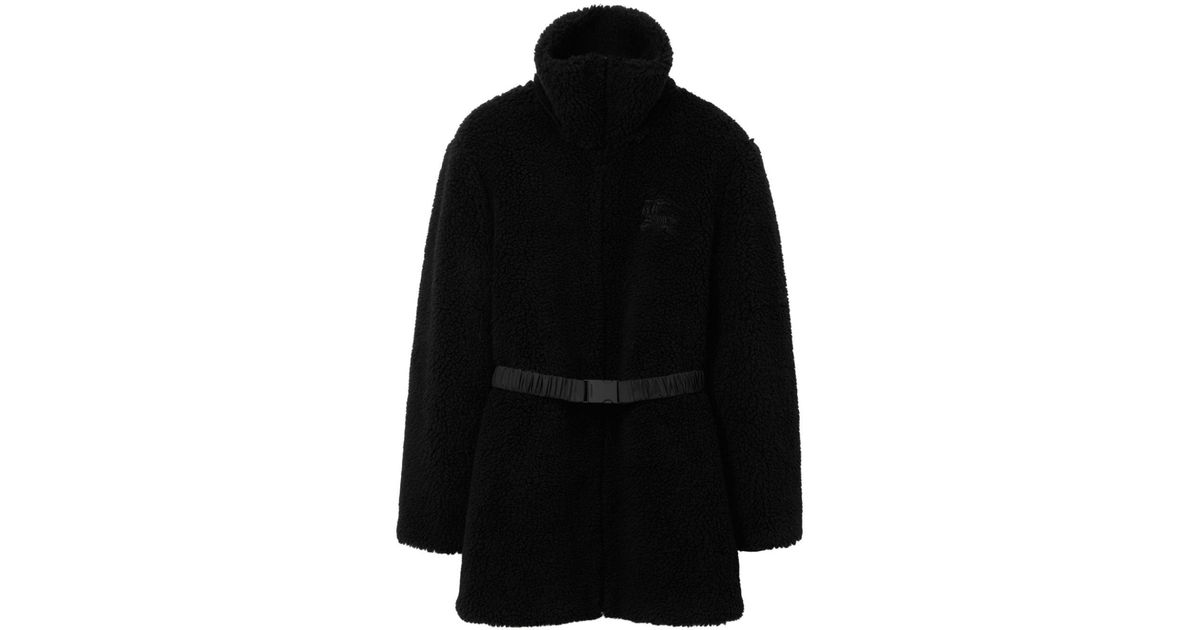 Burberry Ekd-embroidery Wool-blend Coat in Black | Lyst