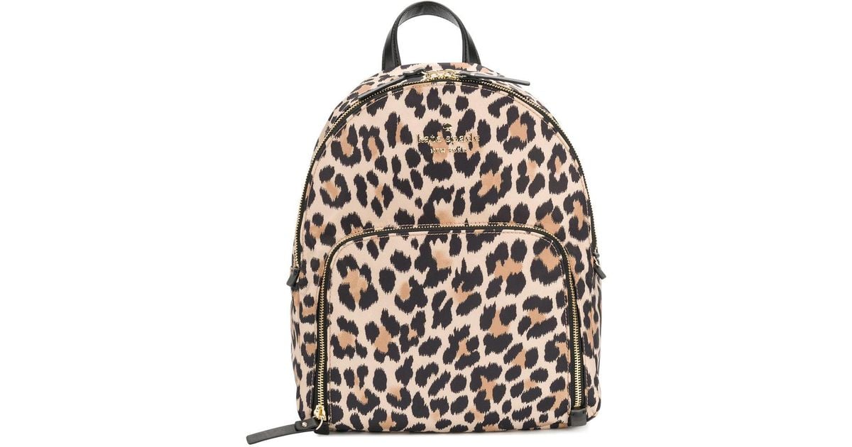 Kate Spade Leopard Print Backpack in Brown | Lyst