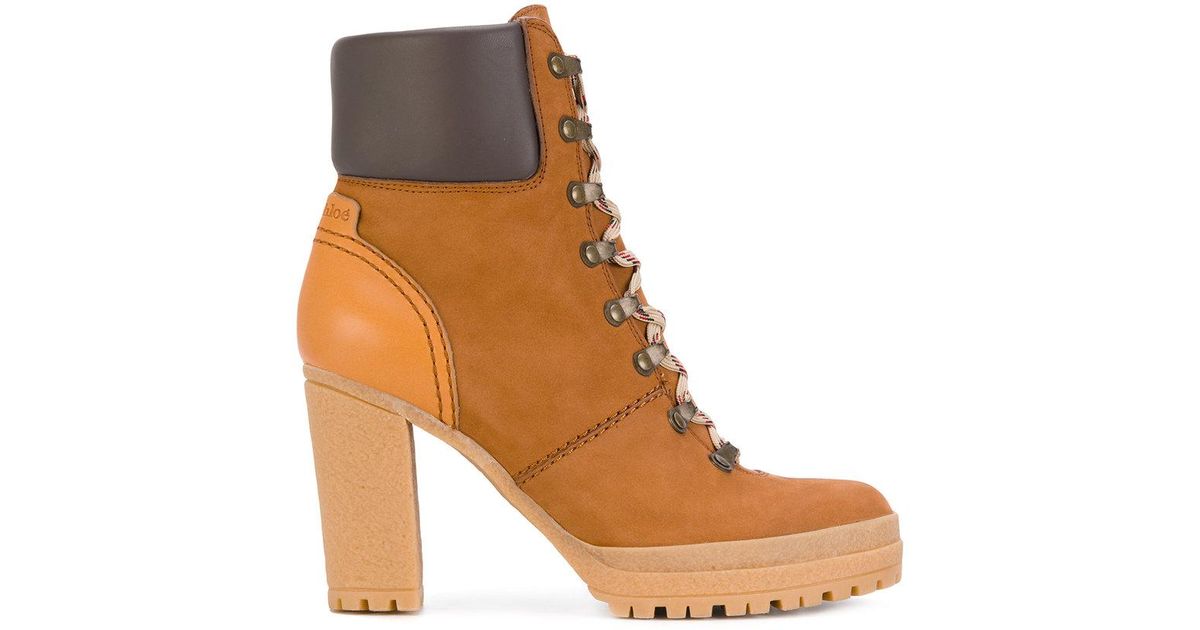 high heel hiking boots