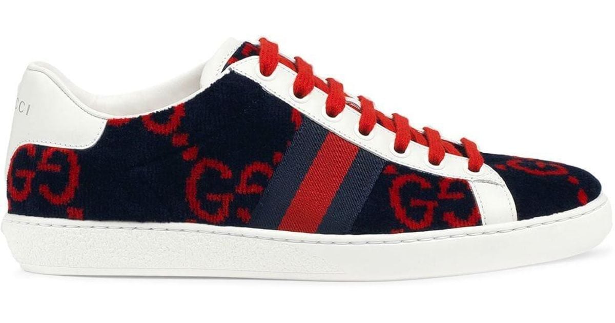 gucci ace gg terry cloth sneaker