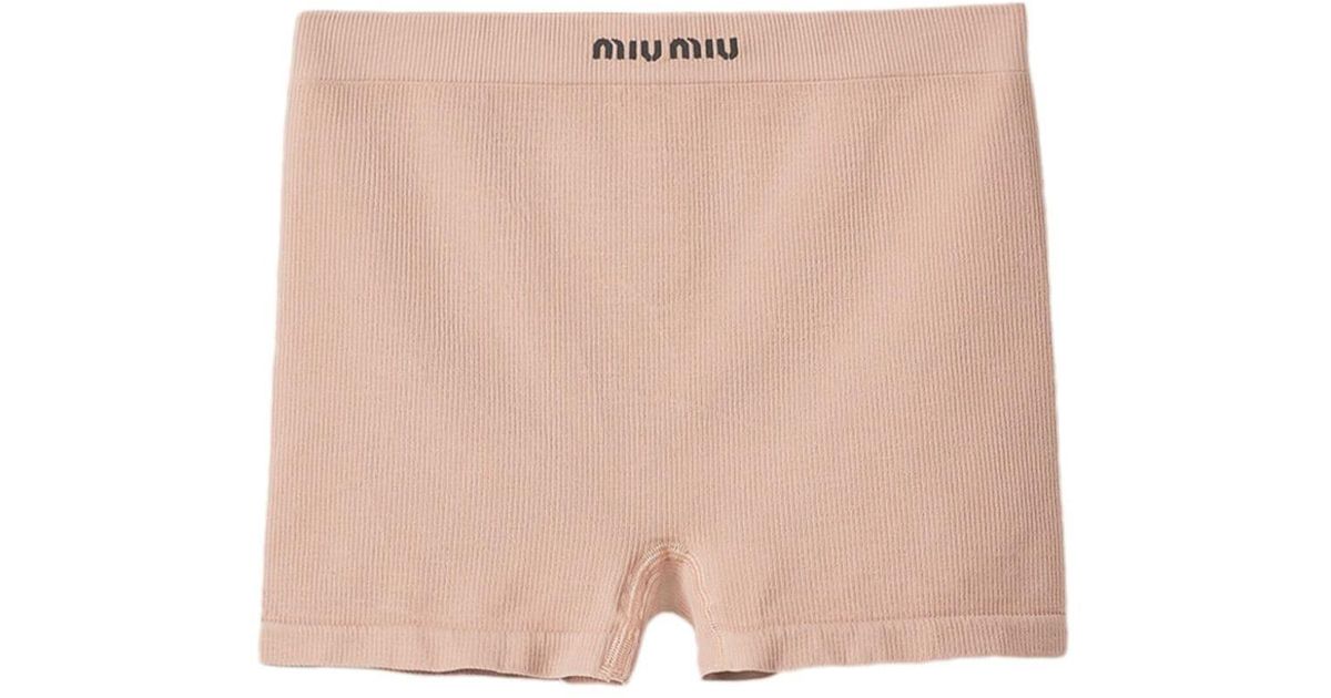 Miu Miu Seamless Ribbed Cotton Briefs - Farfetch