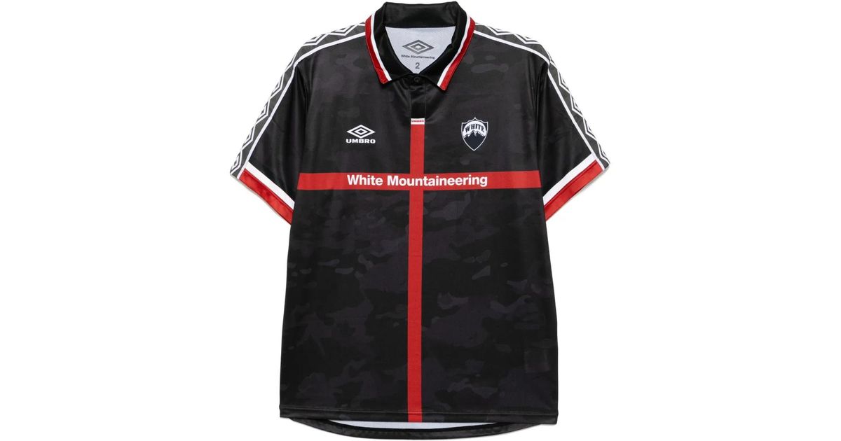 ◆UMBRO◆ UMB X White Mountaineering Short Sleeve Polo Shirt White Mountaineering X Umbro Uniform Polo Shirt in Black for