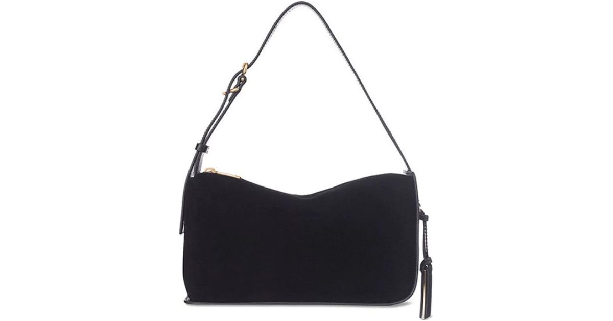 Joy Gryson Crescent Suede Shoulder Bag in Blue | Lyst