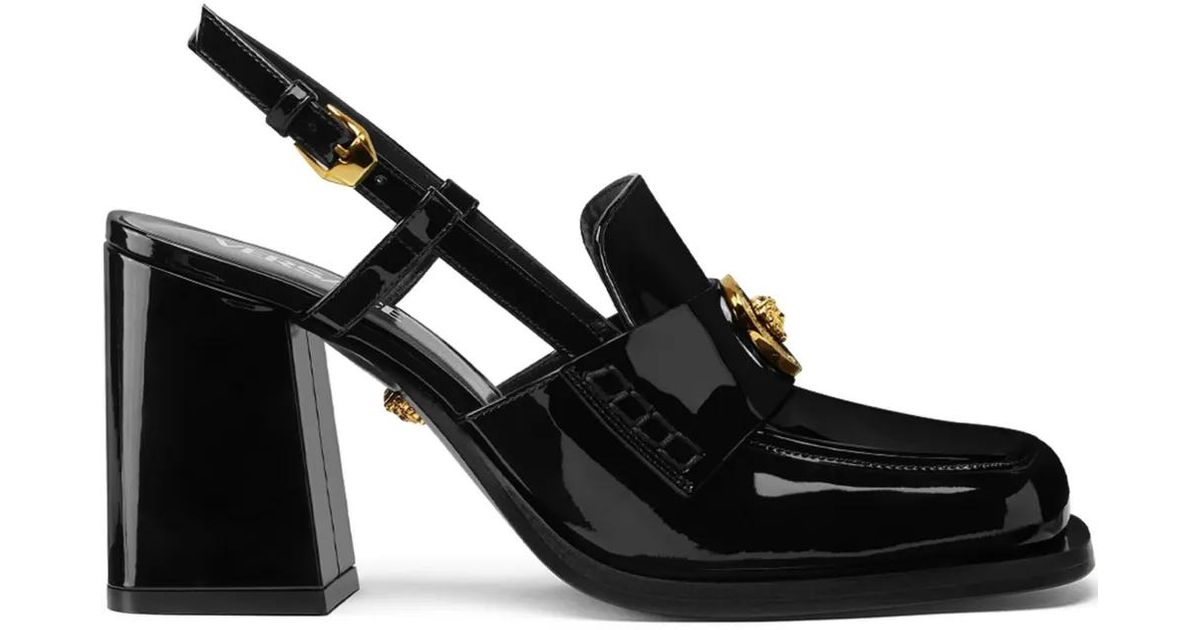 SALE*VERSACE*超厚底 レザープラットフォーム ミュール ブラック Versace With Heel in Black | Lyst