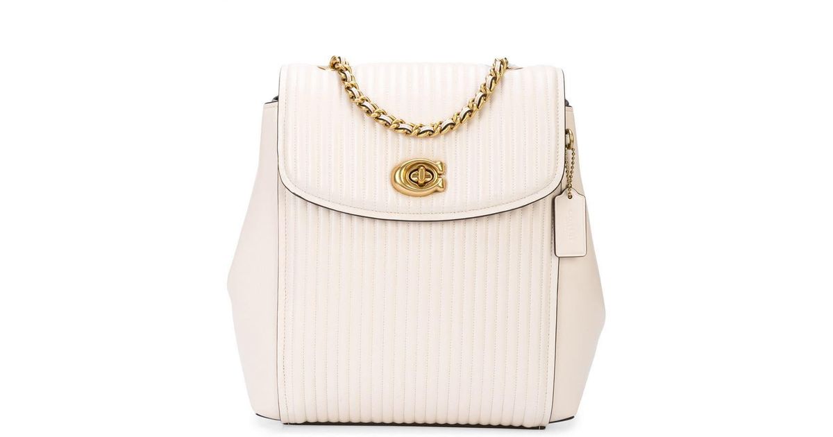 COACH Parker Backpack in White | Lyst