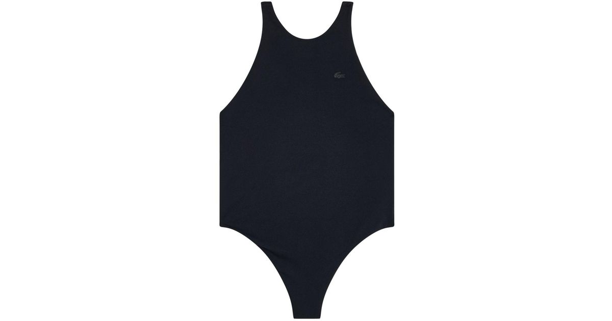 Lacoste Recycled-polyamide Swimsuit in Blue | Lyst