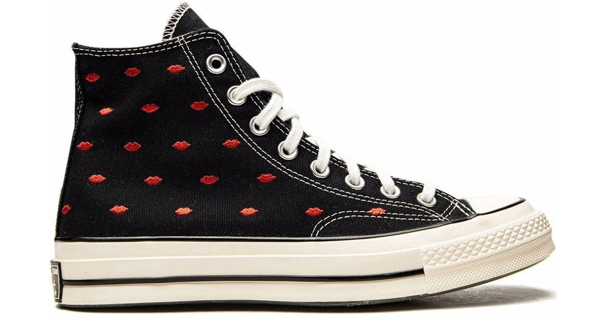 Converse Canvas Chuck 70 Embroidered Lips High Sneakers in Black Lyst