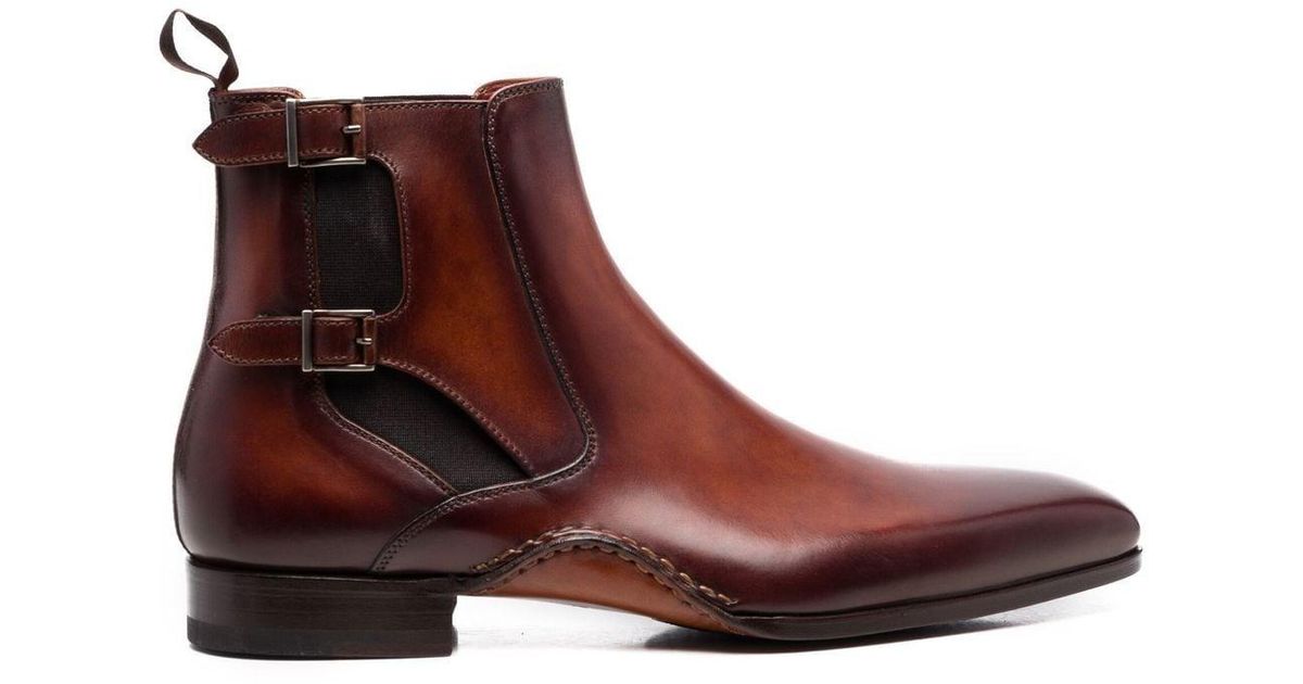 Magnanni Buckle-fastened Ankle Boots in Brown for Men | Lyst