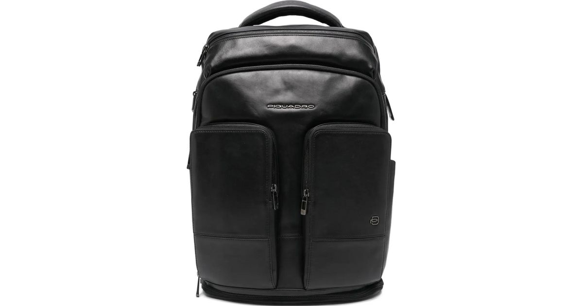 Piquadro Zip-Pocket Backpack in Black for Men | Lyst display picture 2