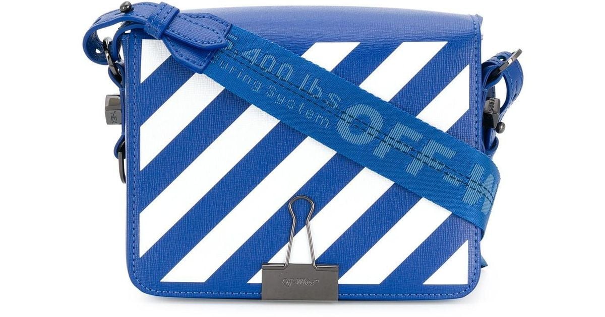 zanger Promoten Parel Off-White c/o Virgil Abloh Crossbodytas Met Diagonale Streep in het Blauw |  Lyst NL