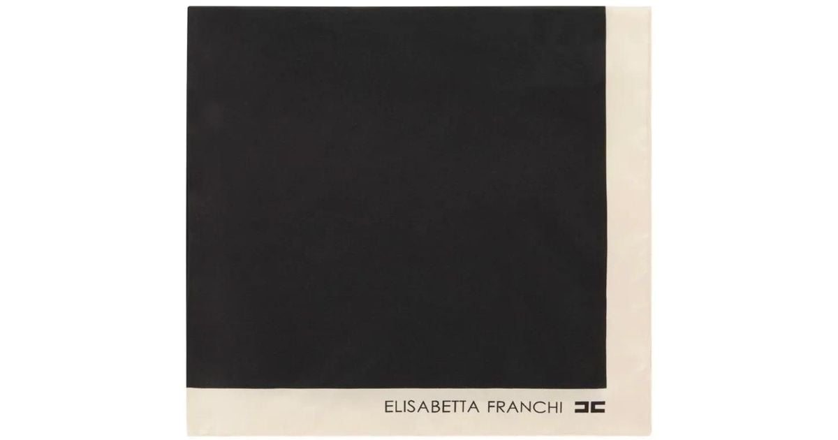 Elisabetta Franchi Silk Scarf in Black | Lyst