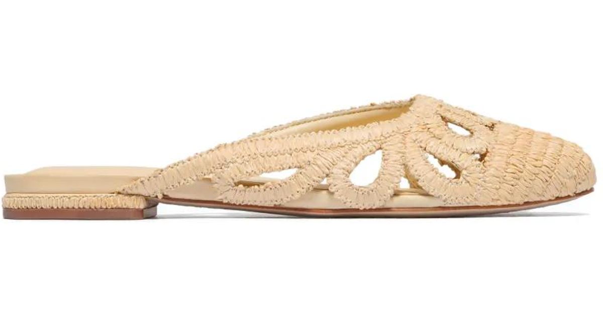 Bernardo Cappadocia Raffia Cut-Out Mules in Natural | Lyst
