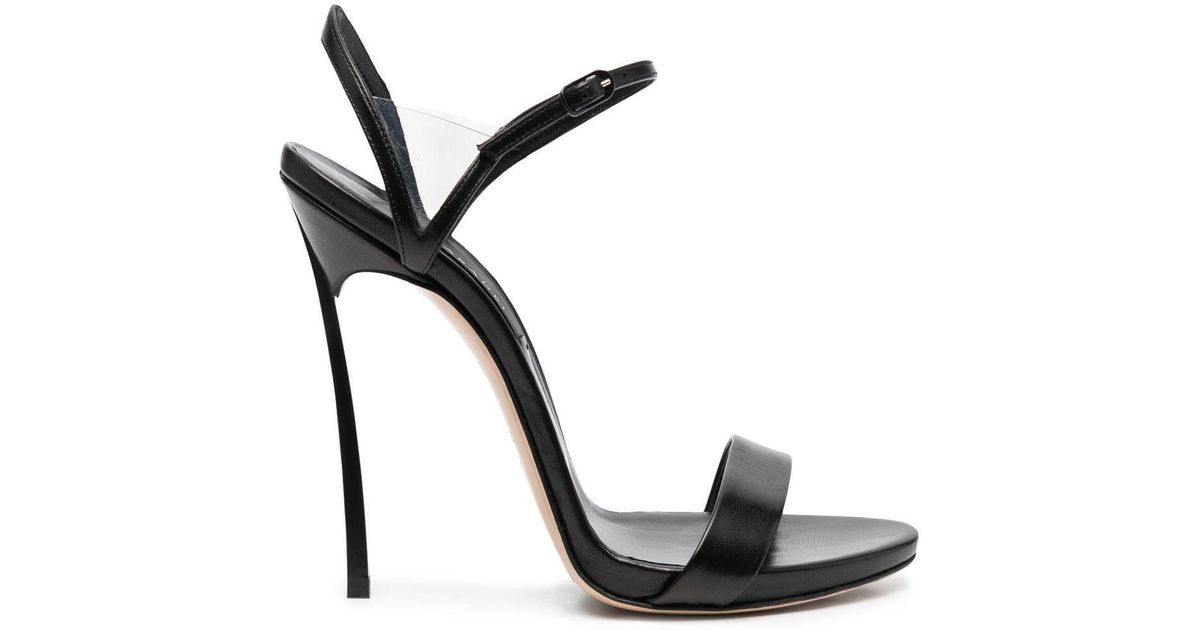 Casadei Leather Blade 135mm High-heel Sandals in Black | Lyst UK