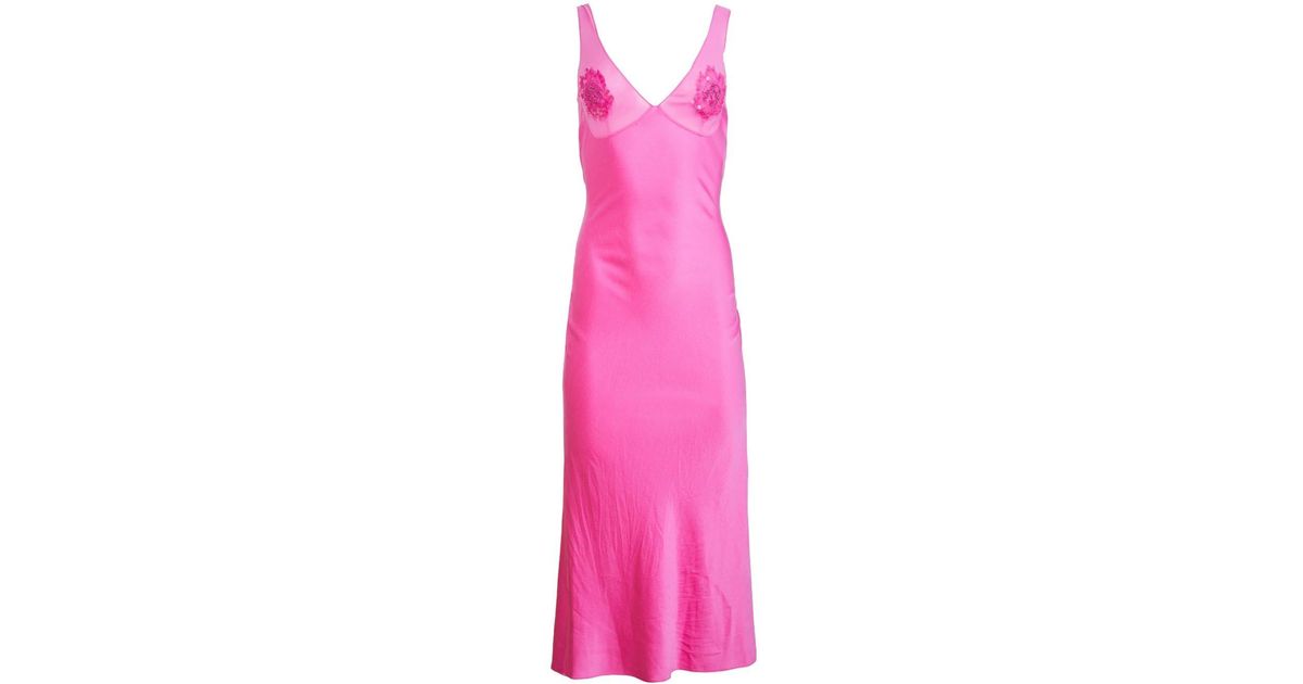 Fleur du Mal Sequin-embellished Slip Dress in Pink | Lyst