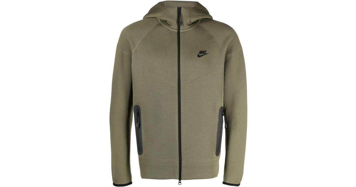 Nike Tech Fleece Zipup Hoodie in Green for Men Lyst