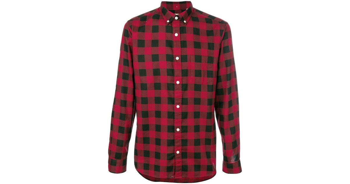 red and black burberry shirt
