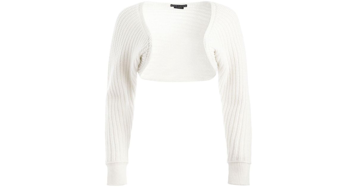 Alice + Olivia Dori Cashmere-blend Knitted Shrug in White | Lyst