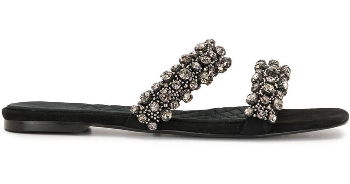 tory burch black slide sandals