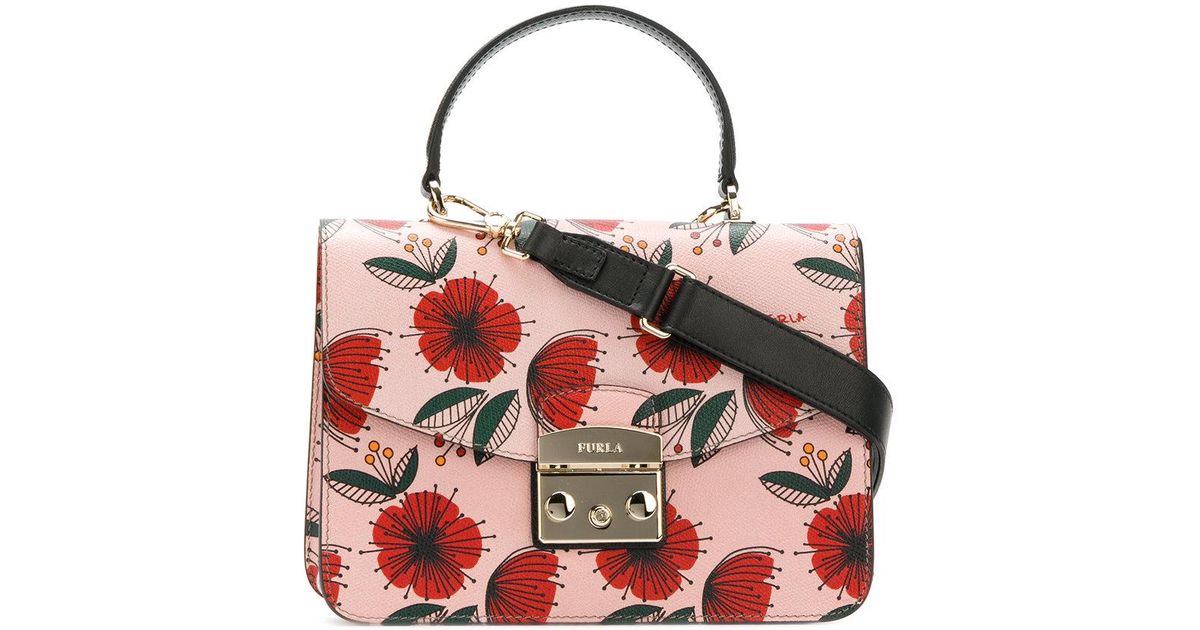 Furla Multicolor Flower Print Shoulder Bag Lyst Furla Multicolor Flower Print Shoulder Bag Lyst